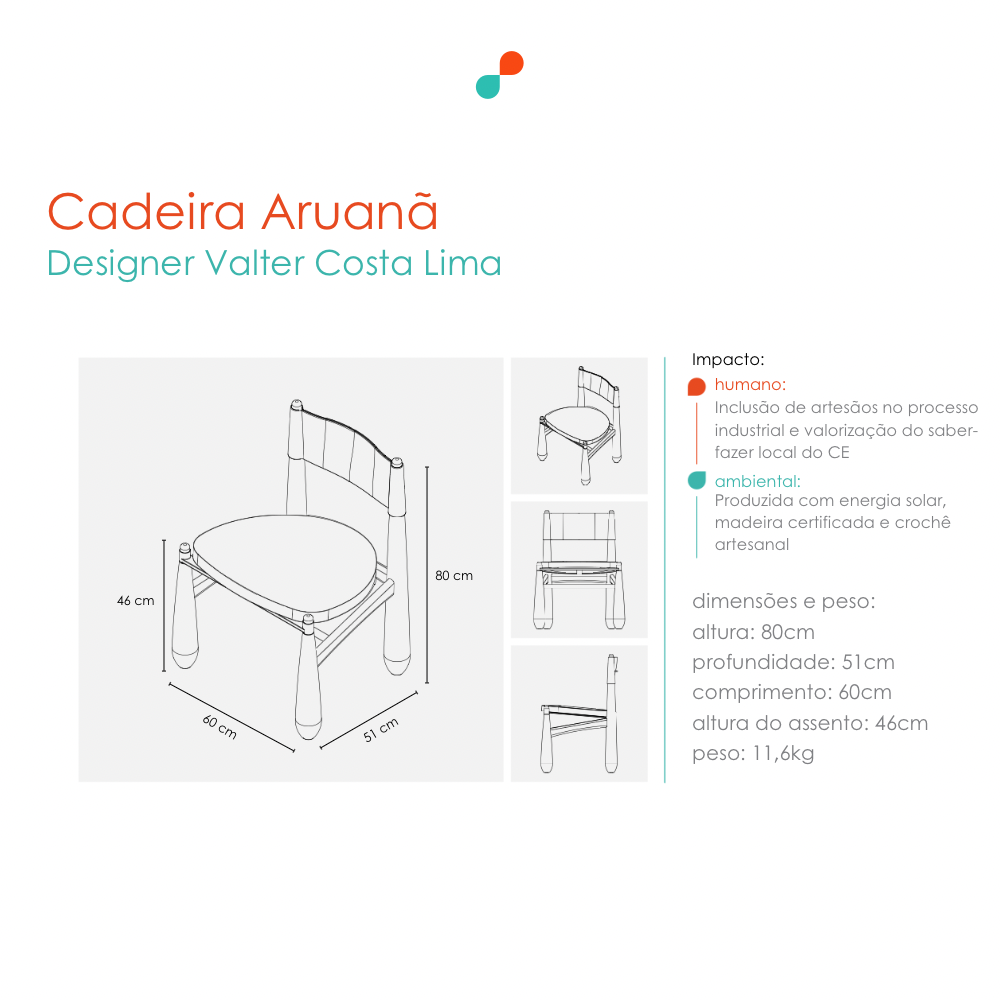 Desenho técnico de Cadeira Aruanã