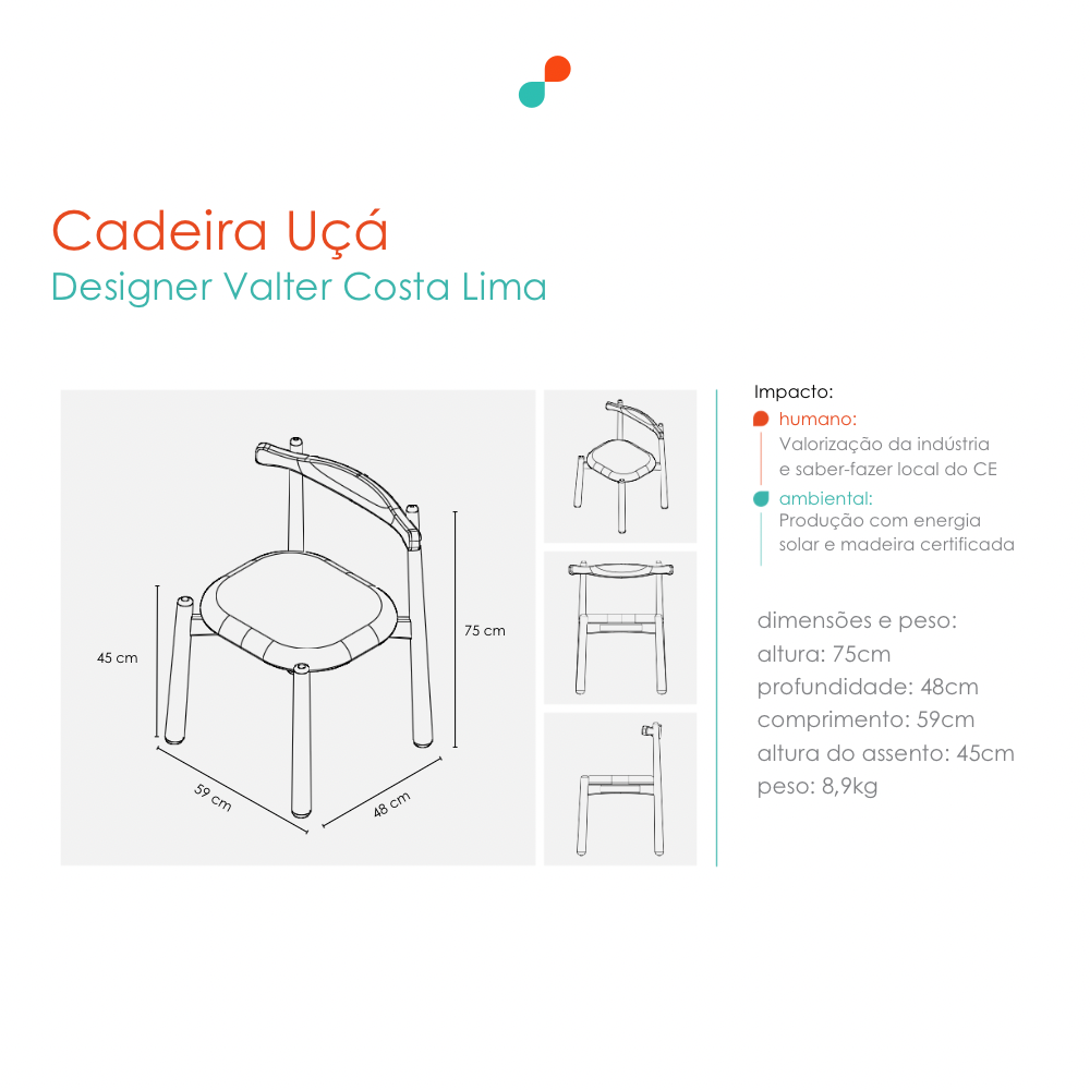 Desenho técnico de Cadeira Uçá
